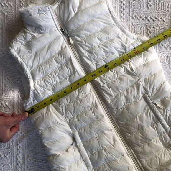 Heat Keep White Fur Lined Puffer Vest Small Packable Gorpcore Minimalist - Picture 11 of 11